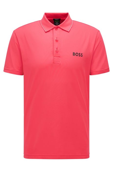 BOSS Polo con logo de punto elástico
