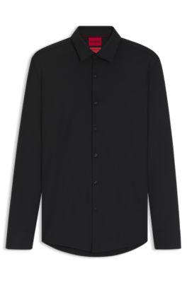 HUGO - Slim-fit shirt in performance-stretch jersey