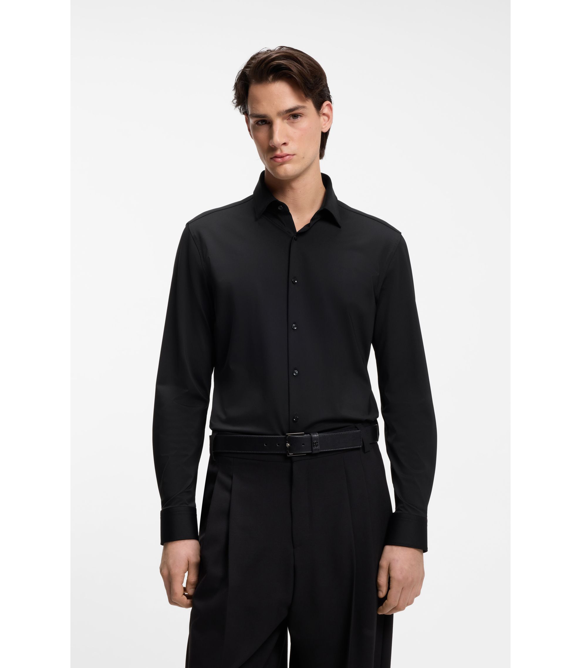 Slim-Fit Hemd aus funktionalem Stretch-Jersey