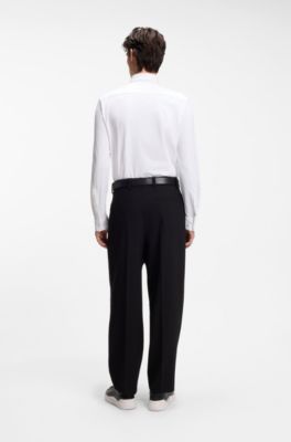 Camicia slim fit in jersey elasticizzato ad alte prestazioni, Bianco