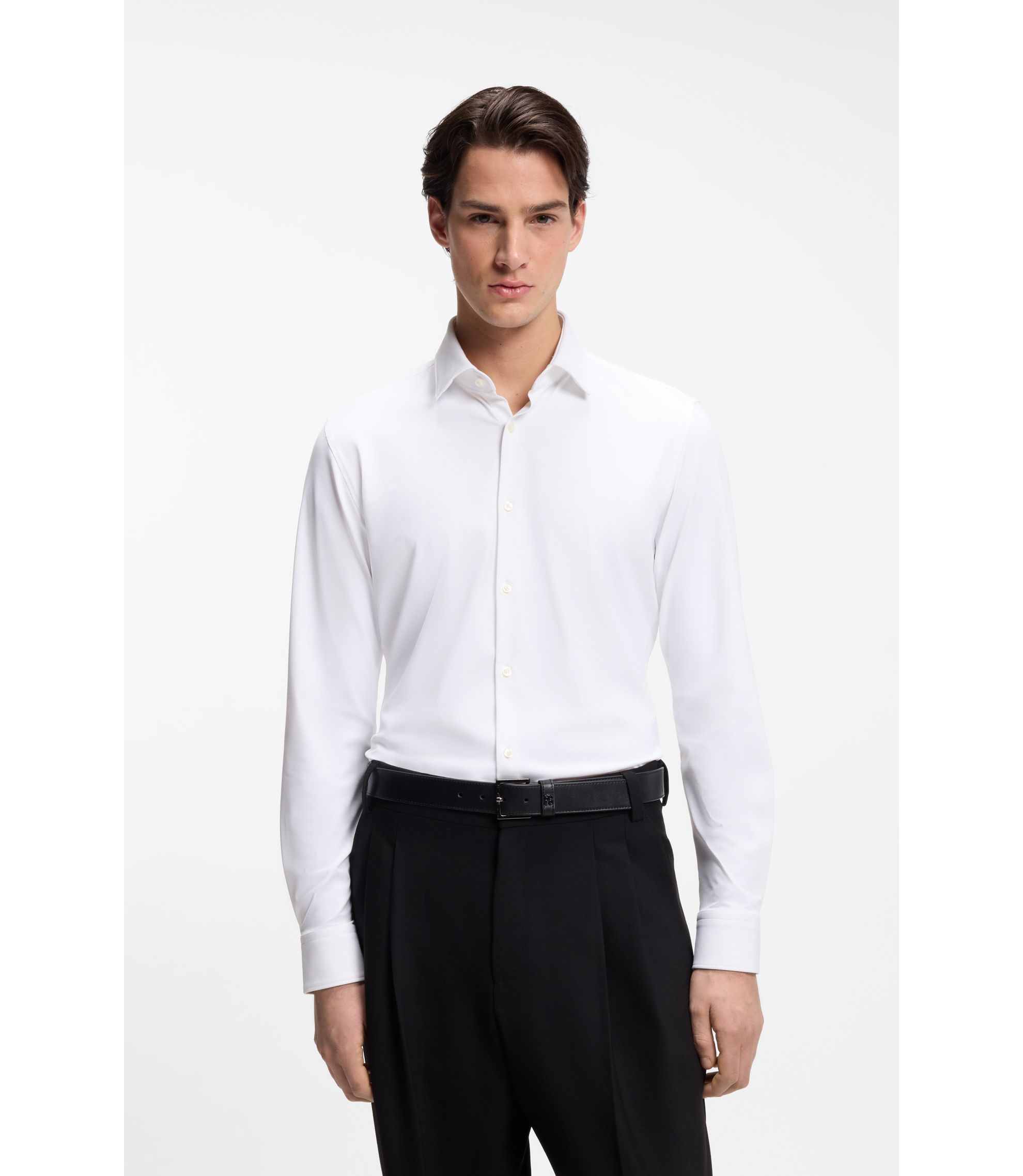 Slim-Fit Hemd aus funktionalem Stretch-Jersey