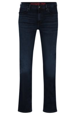 HUGO Slim fit jeans in blue black stretch denim