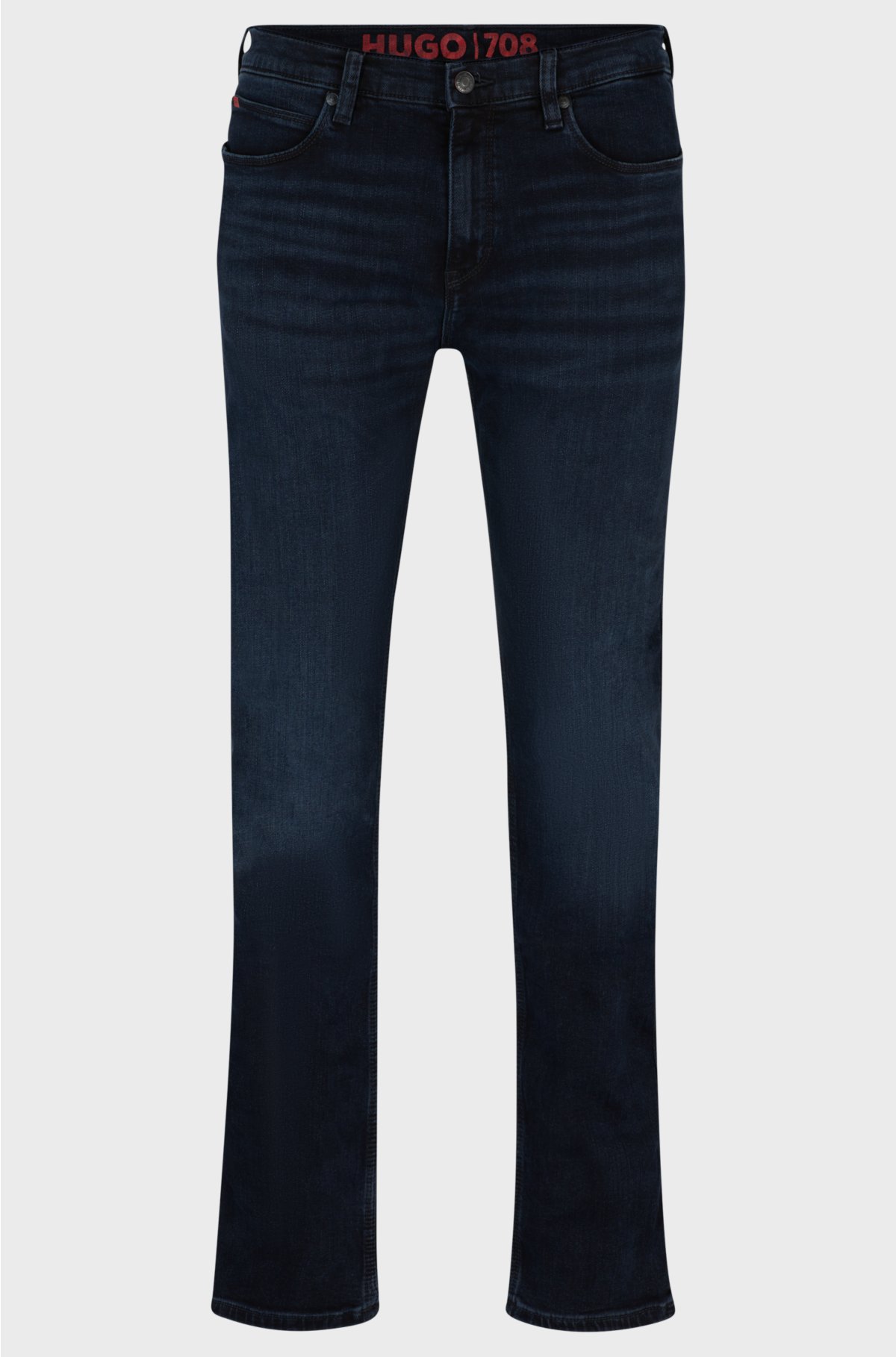 Slim-fit jeans in blue-black stretch denim, Dark Blue