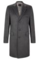 Slim-fit coat in responsible cashmere with signature lining, Silver