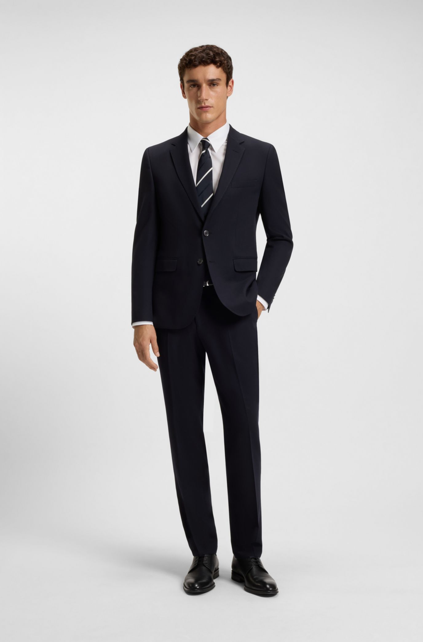 HUGO BOSS ダークブルー テーラードジャケット HUGO BOSS ダークブルー テーラードジャケット Hugo Boss