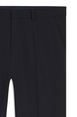 Regular-fit trousers in micro-patterned stretch fabric, Dark Blue