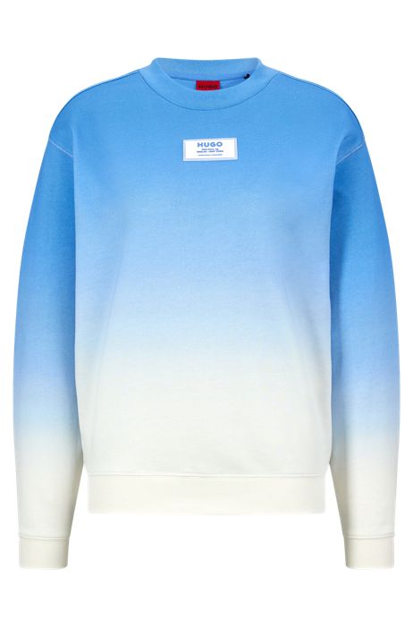 Embossed-logo ombré cotton hoodie Farfetch Herren Kleidung Pullover & Strickjacken Pullover Sweatshirts 