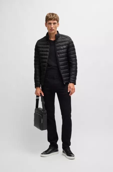 Water-repellent padded jacket with tonal logo