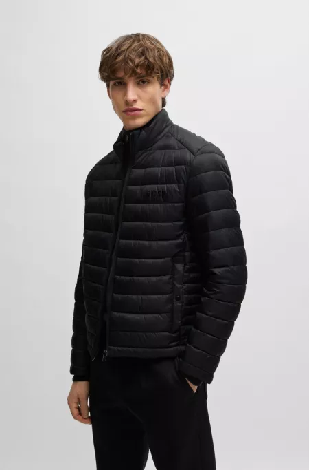 Water-repellent padded jacket with tonal logo