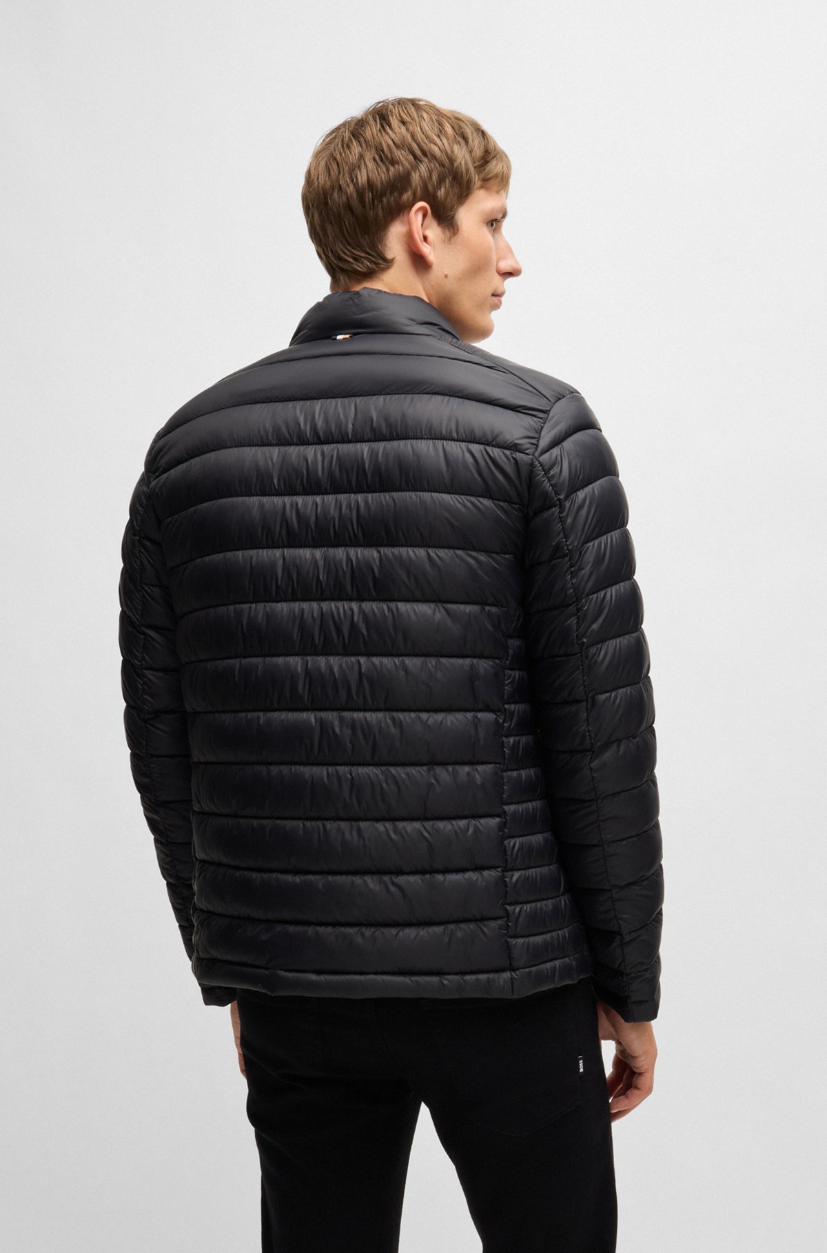 BOSS - Water-repellent padded jacket with tonal logo - Black BOSS - Water-repellent padded jacket with tonal logo - Black