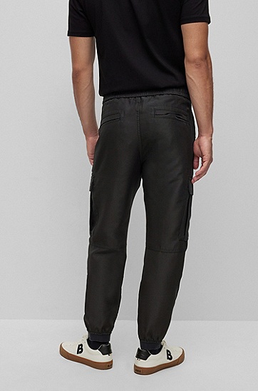 BOSS 博斯宽松版型可回收材质工装裤,  001_Black