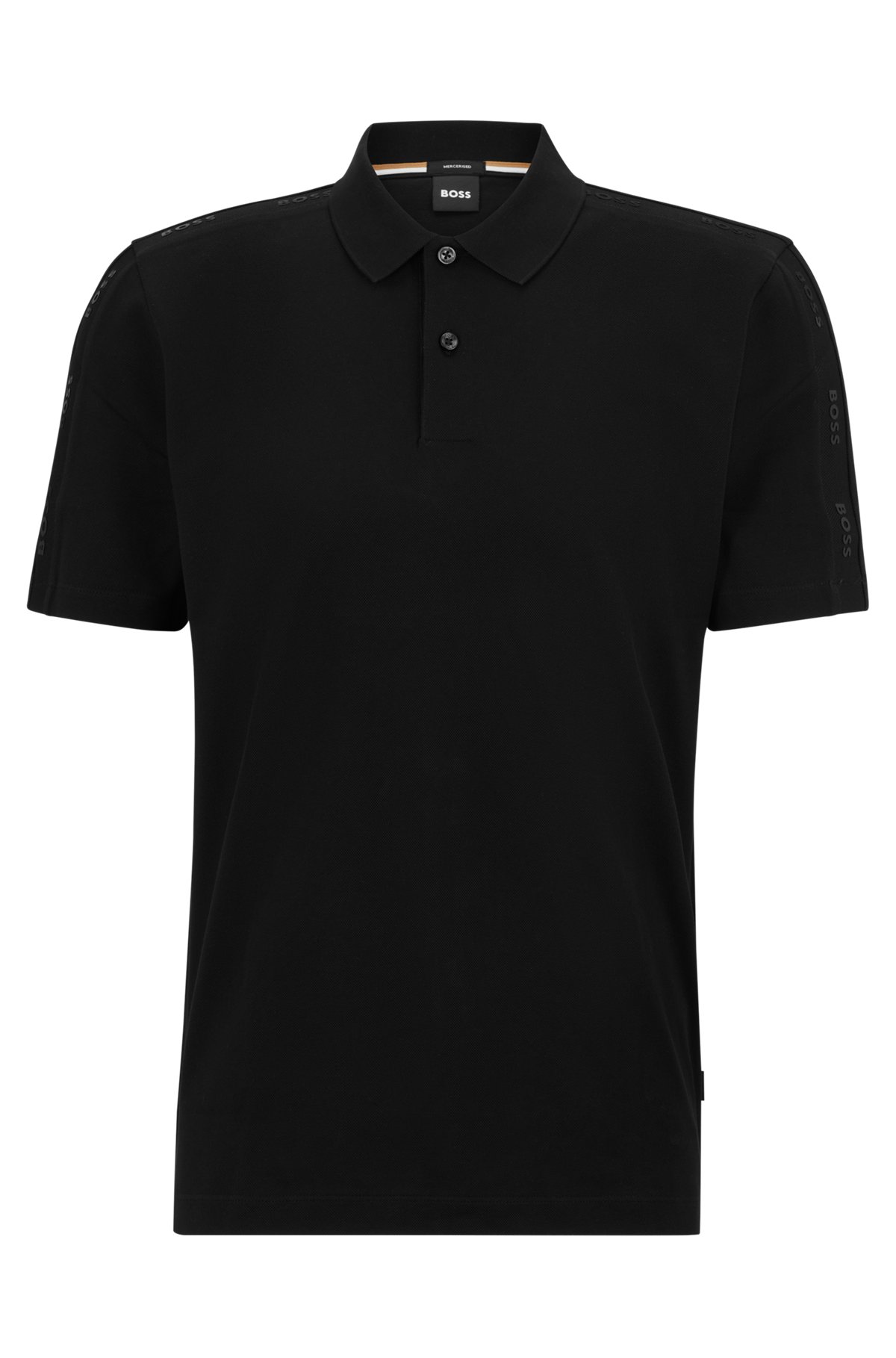 BOSS - Mercerised-cotton polo shirt with logo inserts BOSS - Mercerised-cotton polo shirt with logo inserts