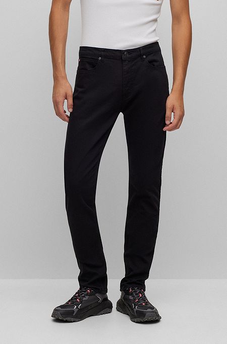 Slim-fit jeans in comfort-stretch denim, Black