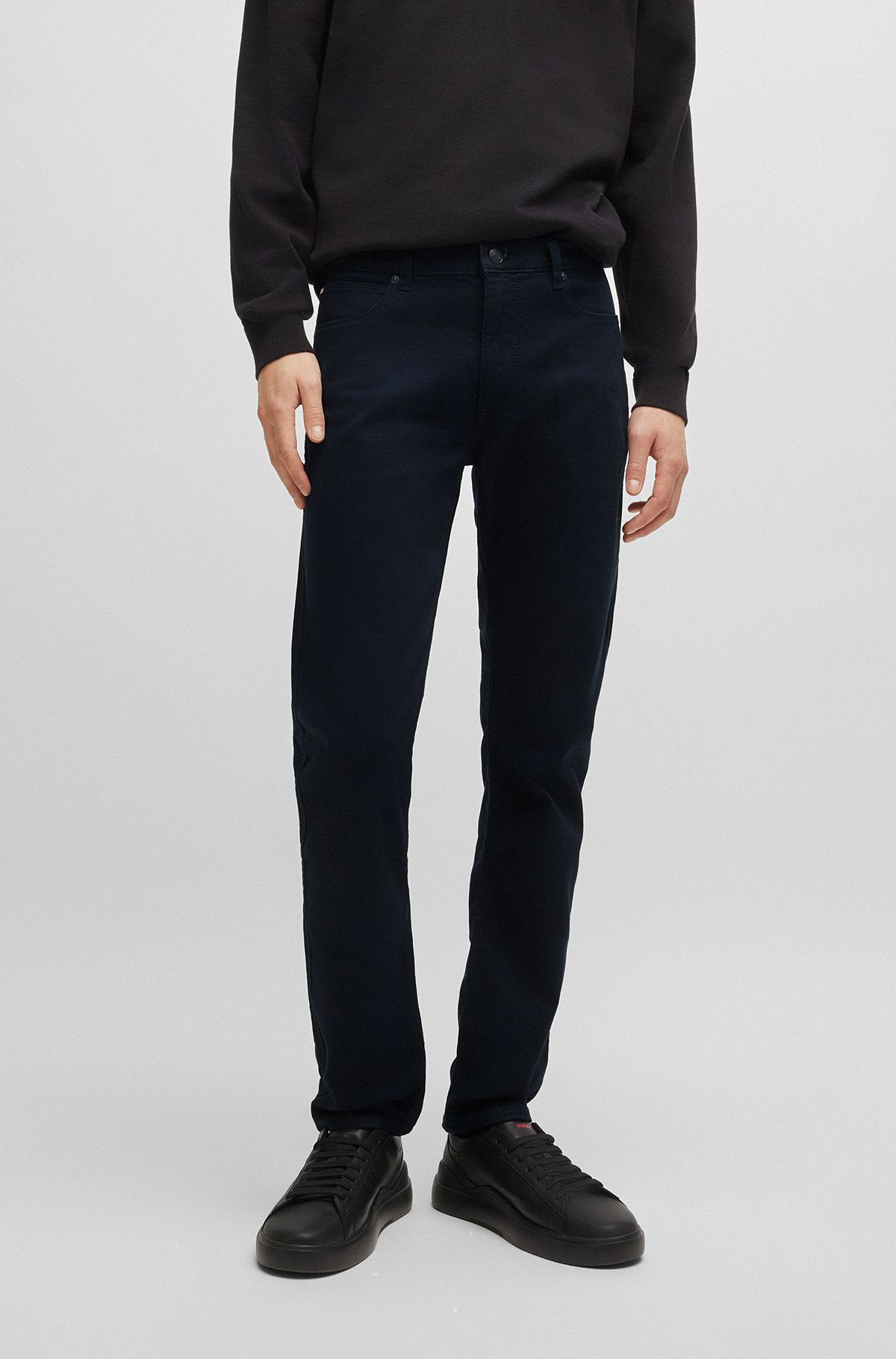 Slim-fit jeans in comfort-stretch denim, Dark Blue
