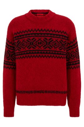 Men Clothing Hugo Boss Men Sweaters & Cardigans Hugo Boss Men Sweaters Hugo Boss Men red Sweater HUGO BOSS 4 XL Sweaters Hugo Boss Men 