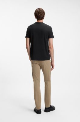 Cotton-jersey T-shirt with large logo print, Black