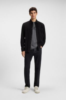 T-shirt i bomuldsjersey med stort logoprint, Gr&aring;