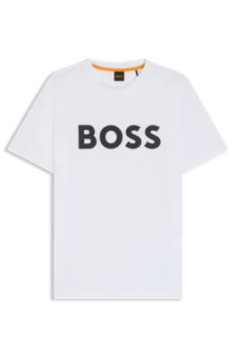 Cotton-jersey T-shirt with large logo print 1