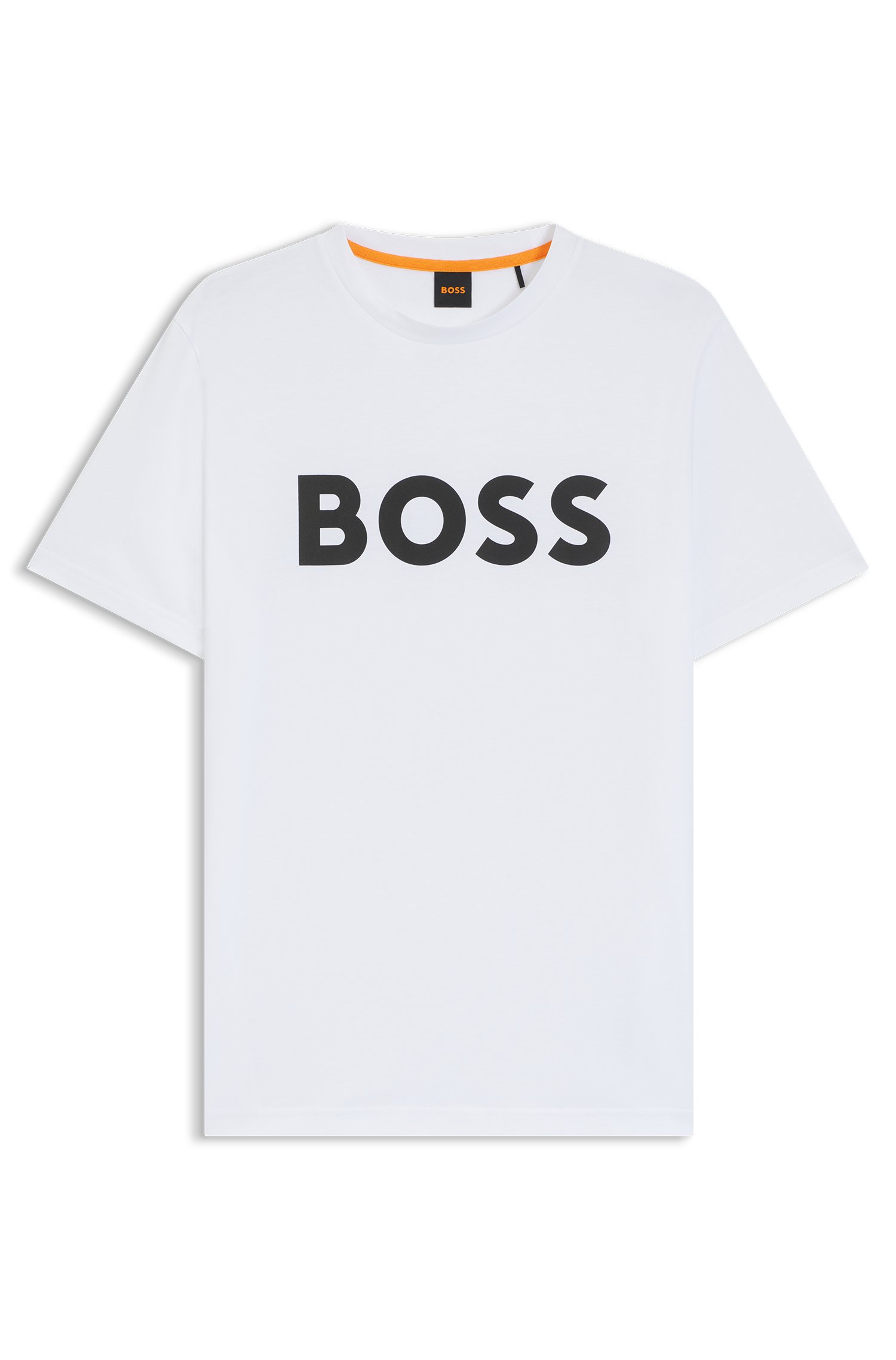 Cotton-jersey T-shirt with large logo print