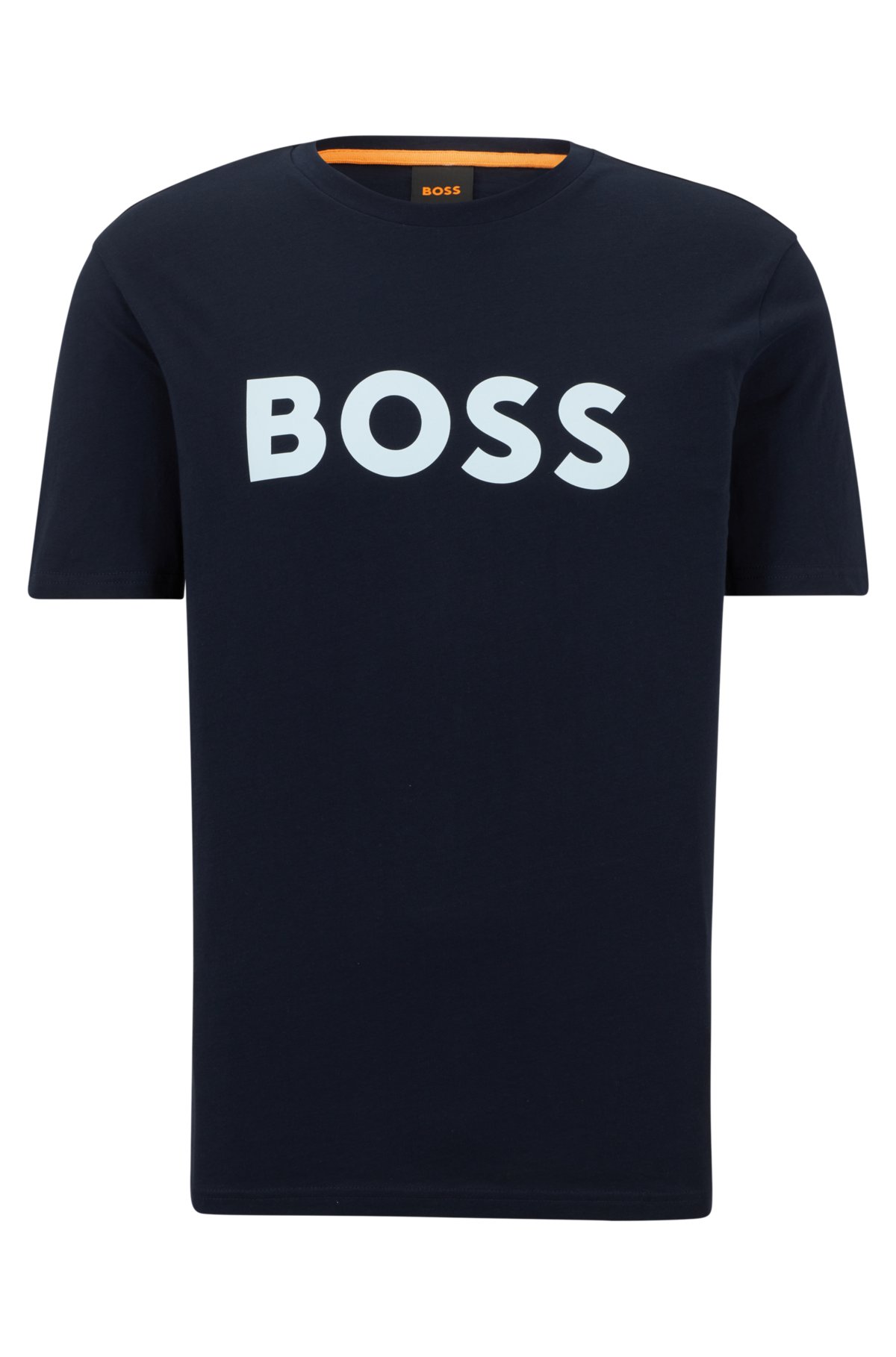 BOSS - T-shirt i bomuldsjersey gummiprintet logo