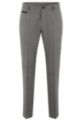 Micro-patterned trousers in wool-blend canvas, Silver