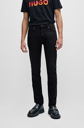 Extra slim-fit jeans van comfortabel zwart stretchdenim, Zwart