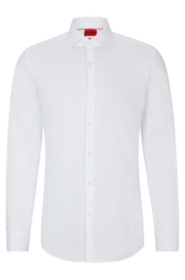 HUGO Slim fit shirt in easy iron cotton twill