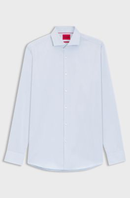 Slim-fit shirt in easy-iron cotton twill, Light Blue