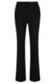 Regular-fit bootcut trousers in stretch fabric, Black