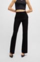 Regular-fit bootcut trousers in stretch fabric, Black
