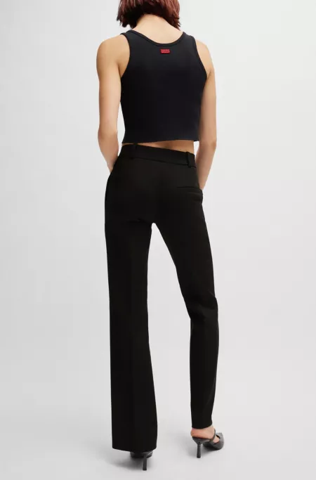 Regular-fit bootcut trousers in stretch fabric