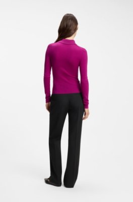 Hugo Regular-fit bootcut trousers in stretch fabric kostymbyxor dam – bild 2
