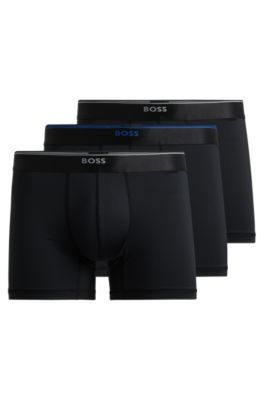 Classic Microfiber Boxer Briefs - 3 Pack Black/Combat Grey/Red S