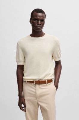 Italian-made belt with branded buckle, Brown