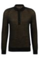 Ribbed polo sweater in a slim fit, Black