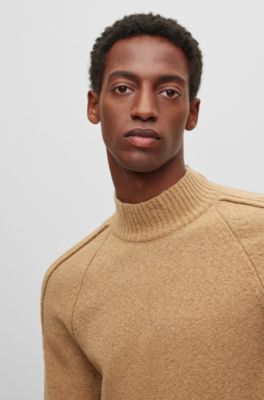 BOSS - Mock-neck sweater in a wool blend