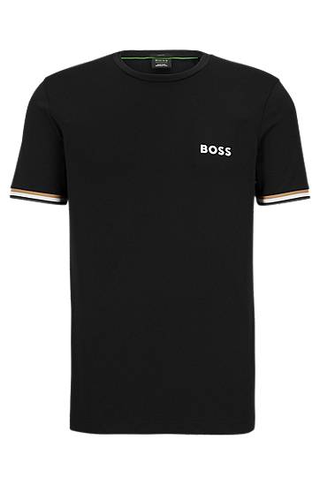BOSS x Matteo Berrettini logo crew-neck T-shirt with signature stripes, Hugo boss