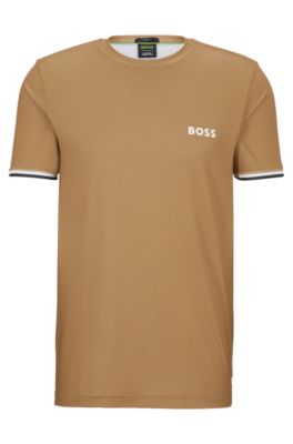 HUGO BOSS BOSS X MATTEO BERRETTINI LOGO CREW-NECK T-SHIRT WITH SIGNATURE STRIPES