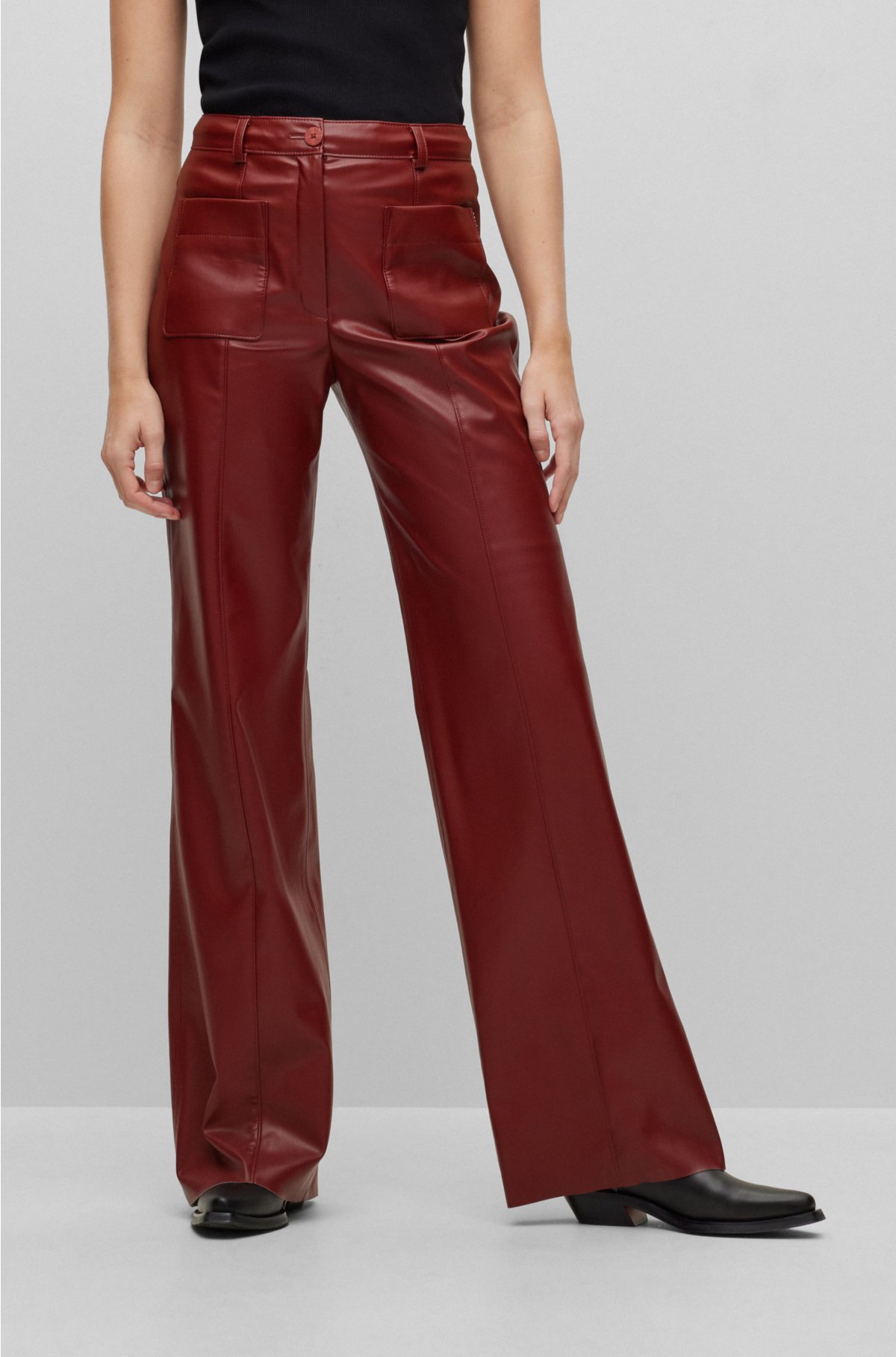 HUGO - High-waisted straight-fit in leather