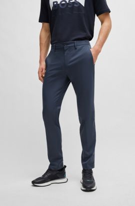 Mens Clothing Trousers for Men Blue BOSS by HUGO BOSS Synthetic Pants in Dark Blue Slacks and Chinos Casual trousers and trousers 