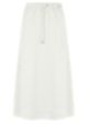 A-line midi skirt in heavyweight satin, White