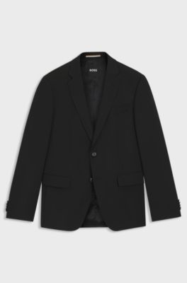 Slim-fit jacket in a virgin-wool blend, Black