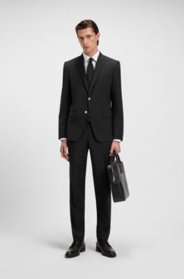 Giacca slim fit in misto lana vergine, Nero
