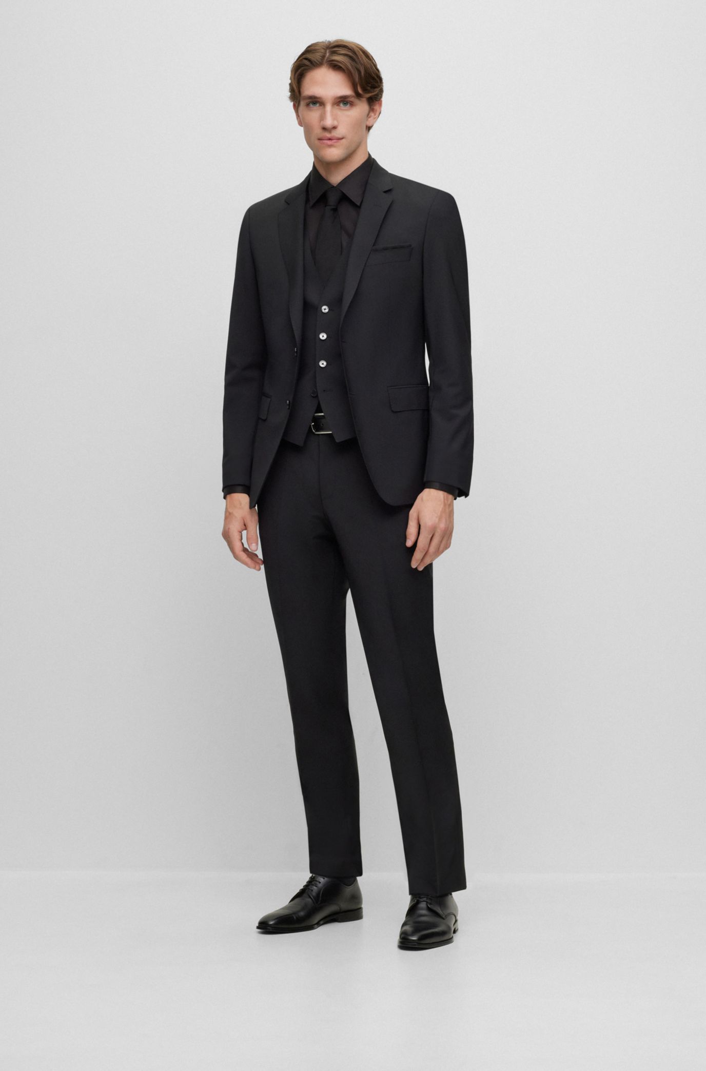 BOSS Slim fit jacket in a virgin wool blend