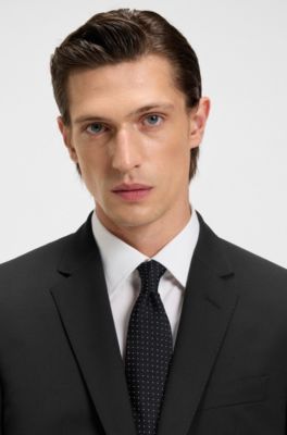 Slim-fit jacket in a virgin-wool blend, Black