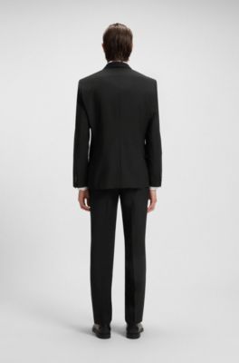 Giacca slim fit in misto lana vergine, Nero