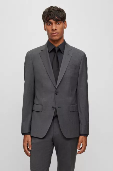 Slim-fit jacket in a virgin-wool blend