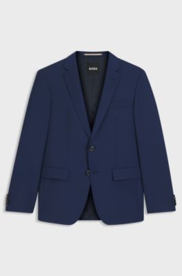 Slim-fit jacket in a virgin-wool blend, Blue