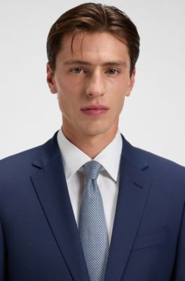 Slim-fit jacket in a virgin-wool blend, Blue