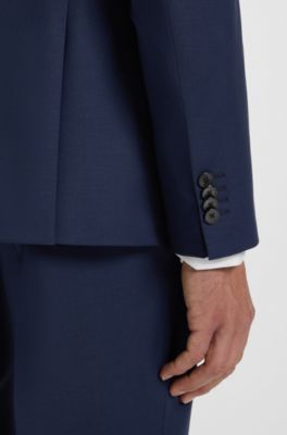 Slim-fit jacket in a virgin-wool blend, Blue